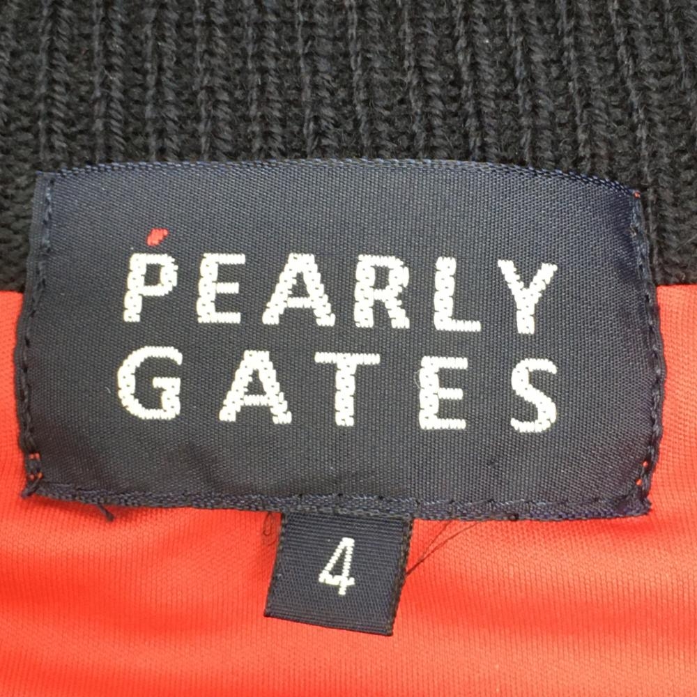 美品】パーリーゲイツ ニットジャケット ピンク×ダークネイビー 裏地  