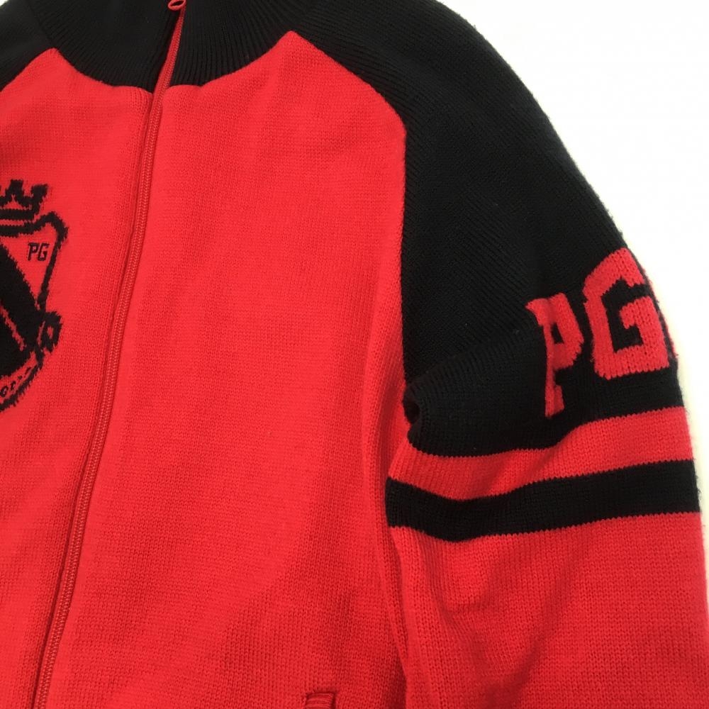 美品】パーリーゲイツ ニットジャケット ピンク×ダークネイビー 裏地  