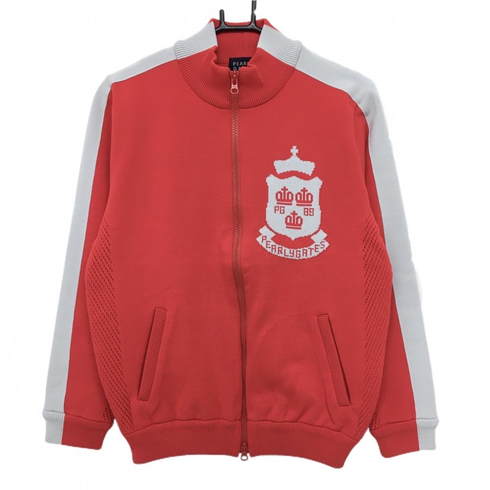 【超美品】パーリーゲイツ ジャケット レッド×グレー 一部メッシュ調 メンズ 5(L) ゴルフウェア PEARLY GATES