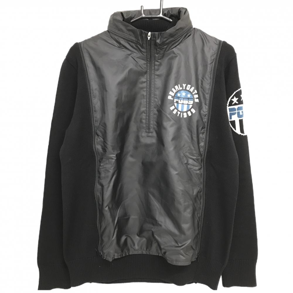 パーリーゲイツ 2way  ニット セーター パーリーゲイツ 2WAYニットブルゾン 黒 ハイネックセーター