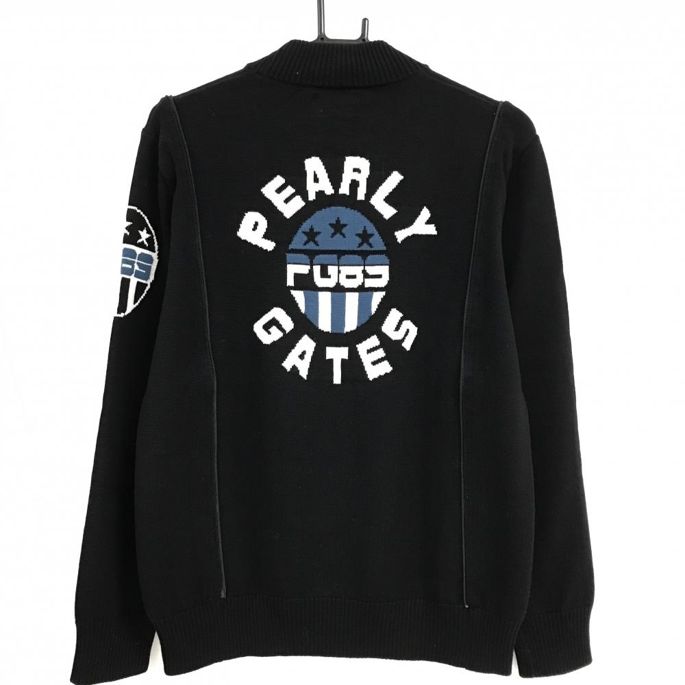 パーリーゲイツ 2way  ニット セーター パーリーゲイツ 2WAYニットブルゾン 黒 ハイネックセーター