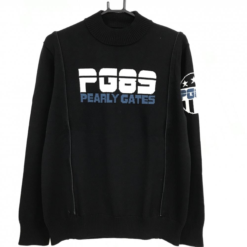 パーリーゲイツ 2way  ニット セーター パーリーゲイツ 2WAYニットブルゾン 黒 ハイネックセーター