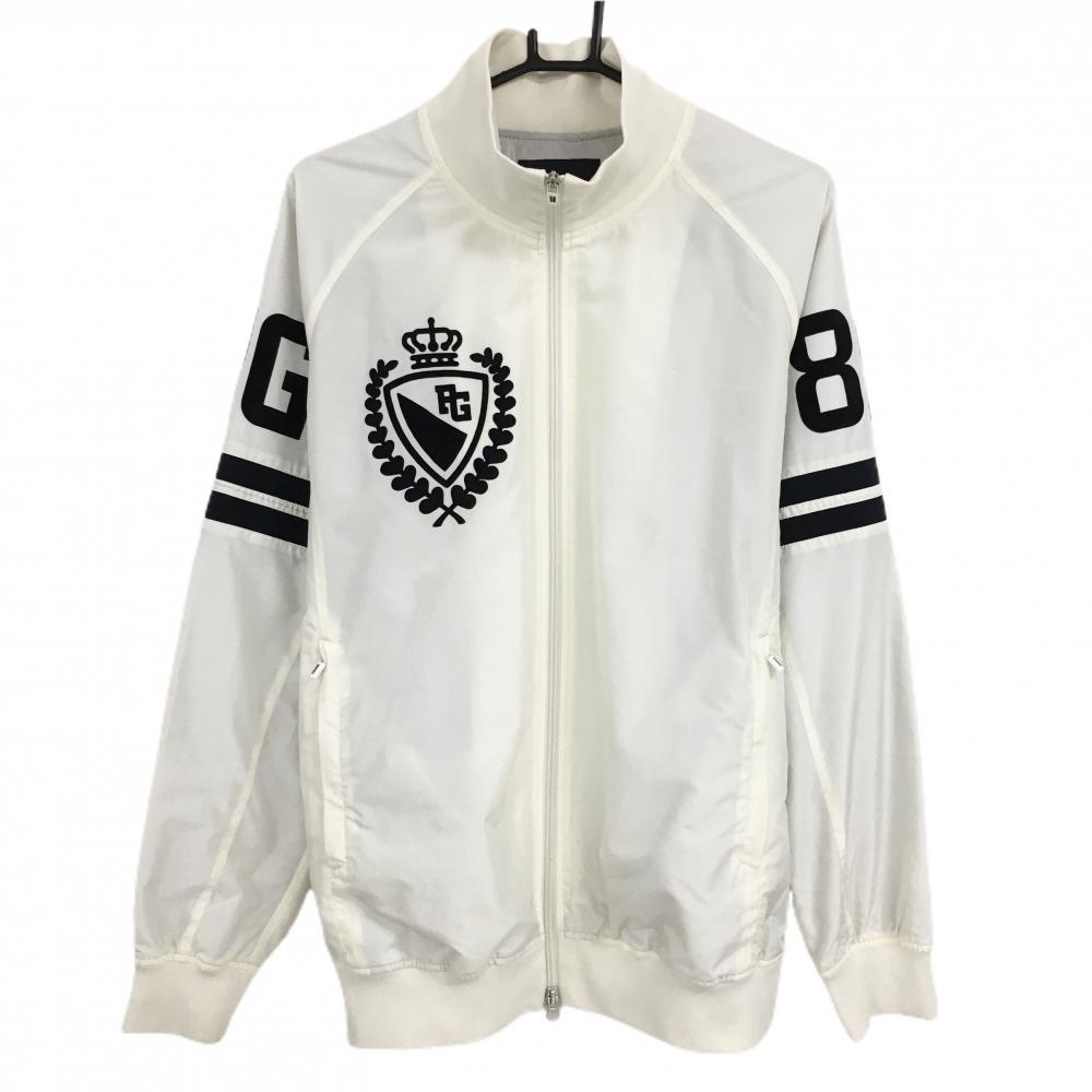 パーリーゲイツ ジャケット 白×ネイビー 蓄熱裏地 メンズ 5(L) ゴルフ