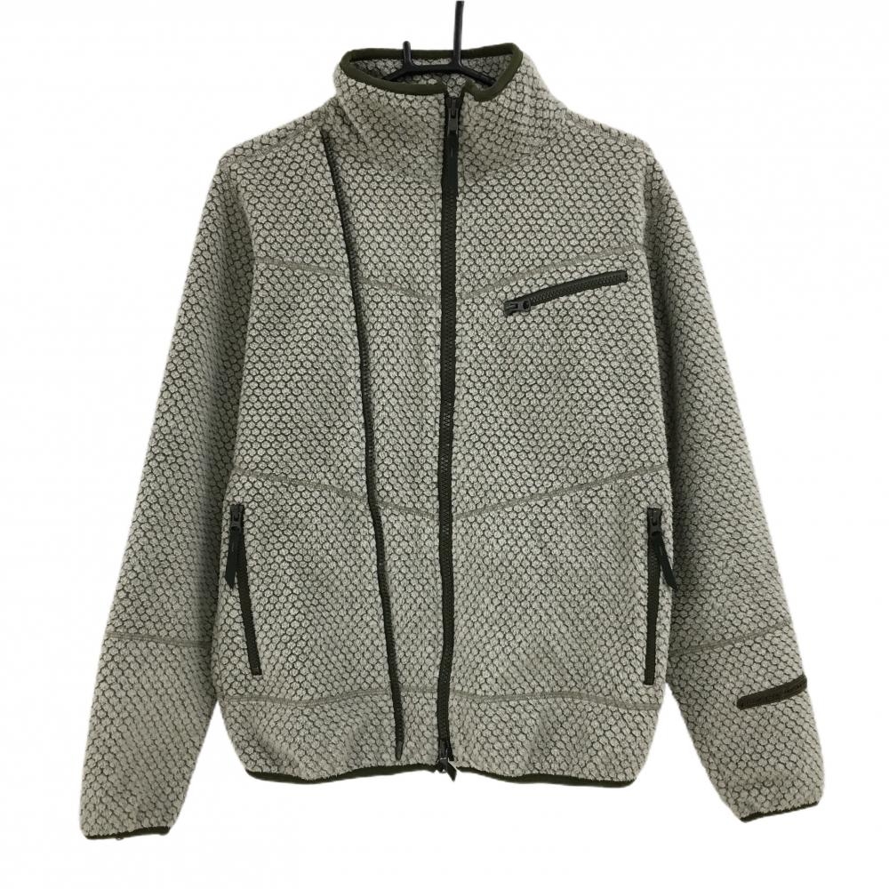 パーリーゲイツ ジャケット ベージュ×カーキ ヘキサゴン柄 裏地メッシュ メンズ 4(M) ゴルフウェア PEARLY GATES