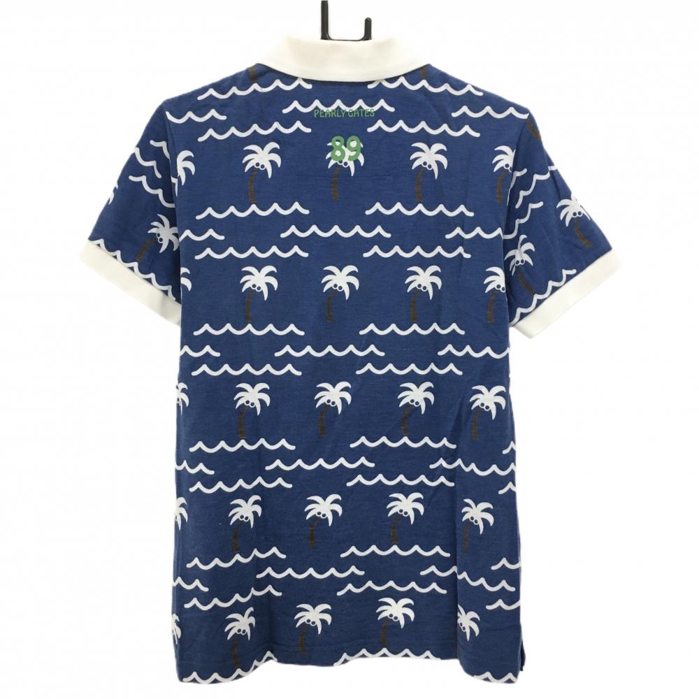 PEARLYGATES ミニワッフル サーマル水彩ヤシ柄 半袖ポロサイズ0