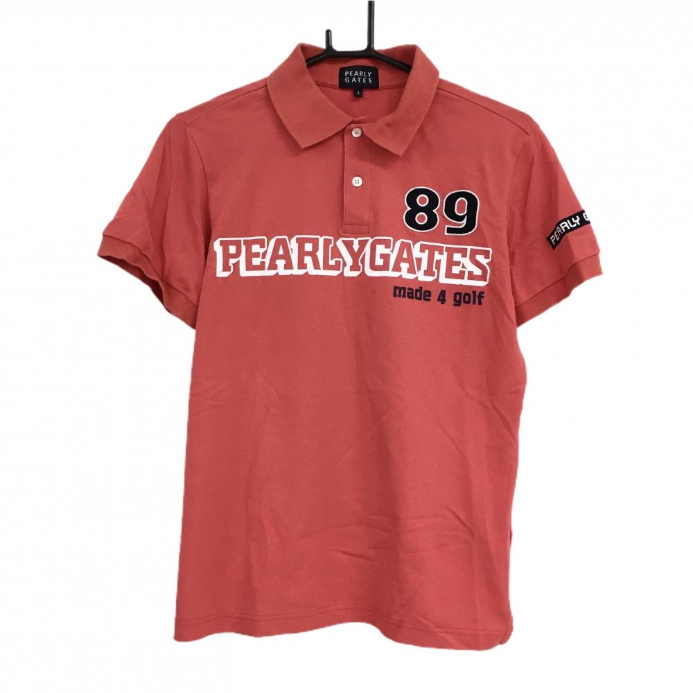 美品】パーリーゲイツ 半袖ポロシャツ グリーン×オレンジ