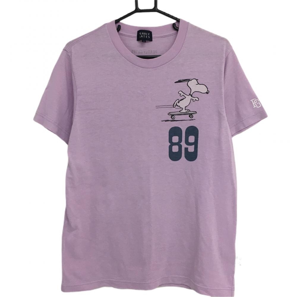 美品】パーリーゲイツ×PEANUTS Tシャツ ライトパープル スヌーピー 