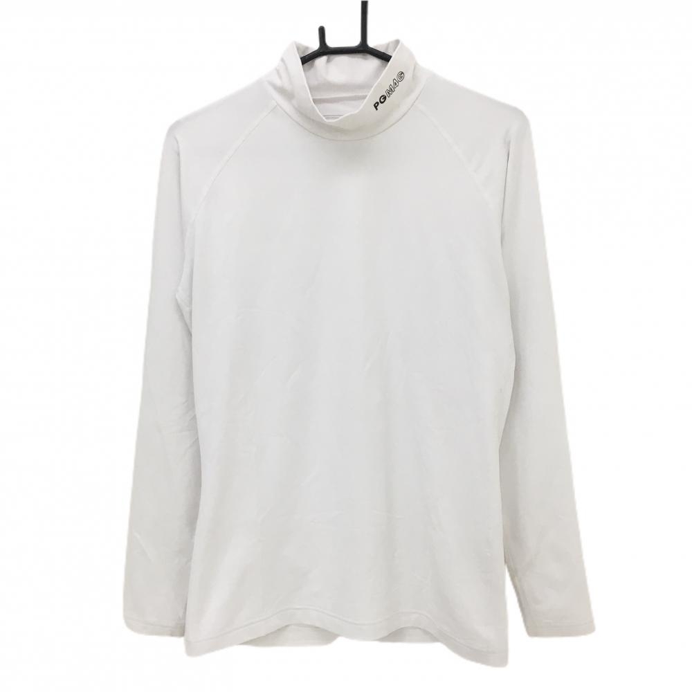 パーリーゲイツ ハイネックインナーシャツ 白×黒 袖ロゴ メンズ 4(M) ゴルフウェア PEARLY GATES