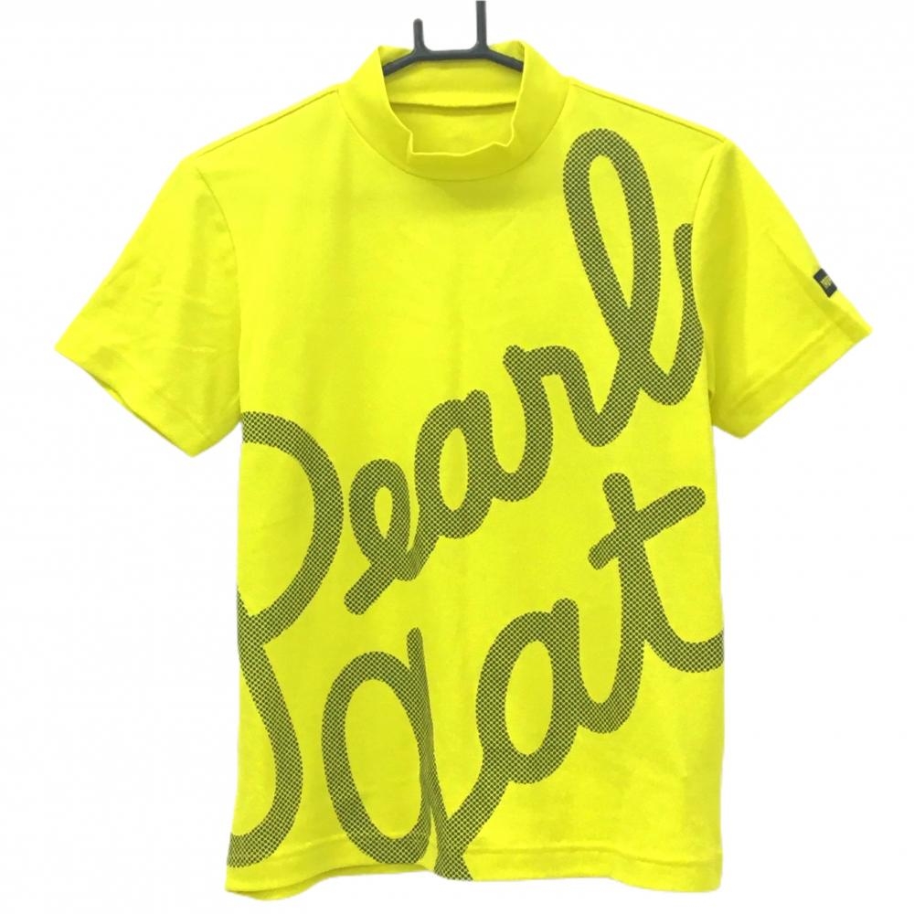 美品】パーリーゲイツ 半袖ハイネックシャツ イエロー×ネイビー