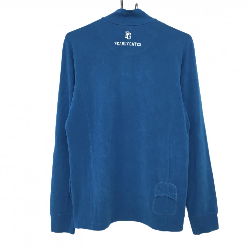 パーリーゲイツ　長袖シャツ　5 パーリーゲイツ 長袖ハイネックシャツ ネイビー×白 ロゴプリント