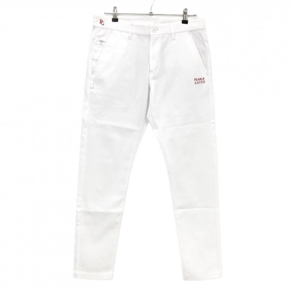 美品】パーリーゲイツ パンツ 白 無地 ロゴ刺しゅう メンズ 5(L