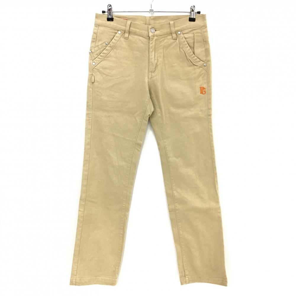 パーリーゲイツ パンツ ベージュ×オレンジ 無地 ロゴ刺しゅう メンズ 3(S) ゴルフウェア PEARLY GATES