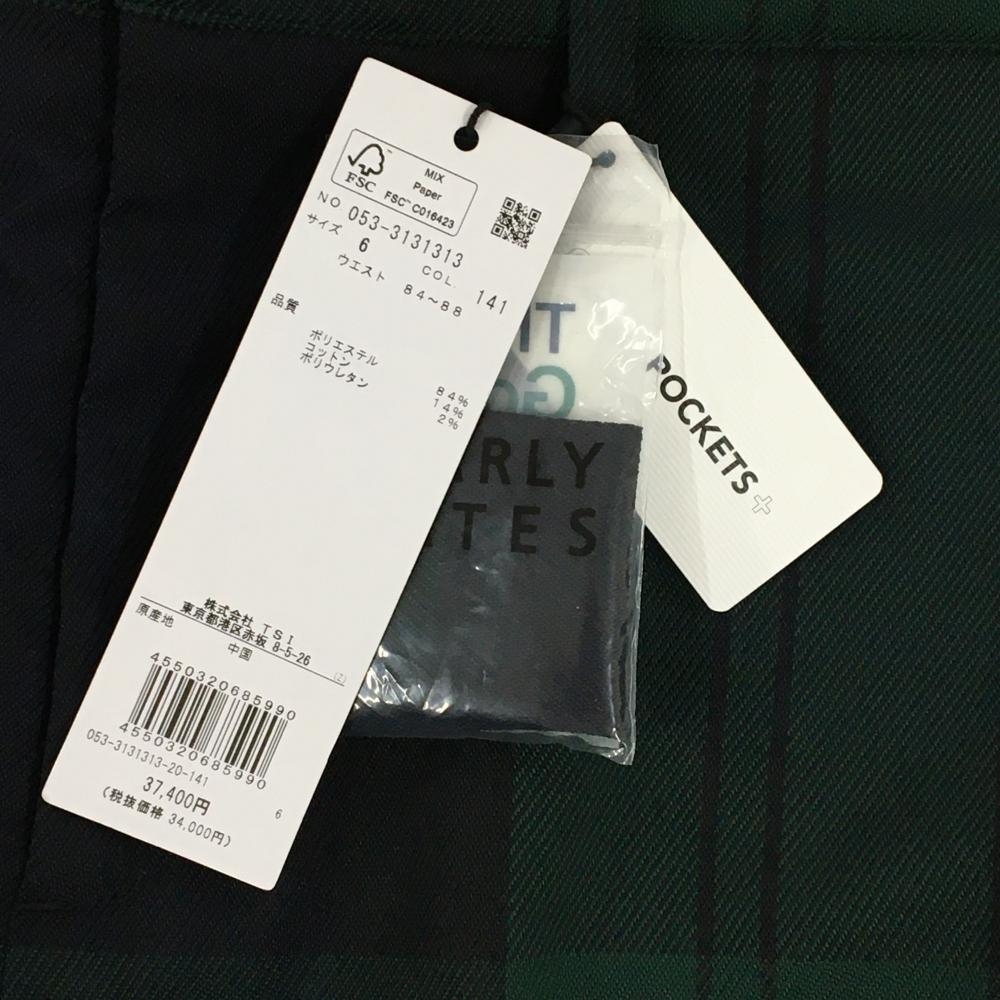 新品】パーリーゲイツ パンツ グリーン×ネイビー チェック ストレッチ