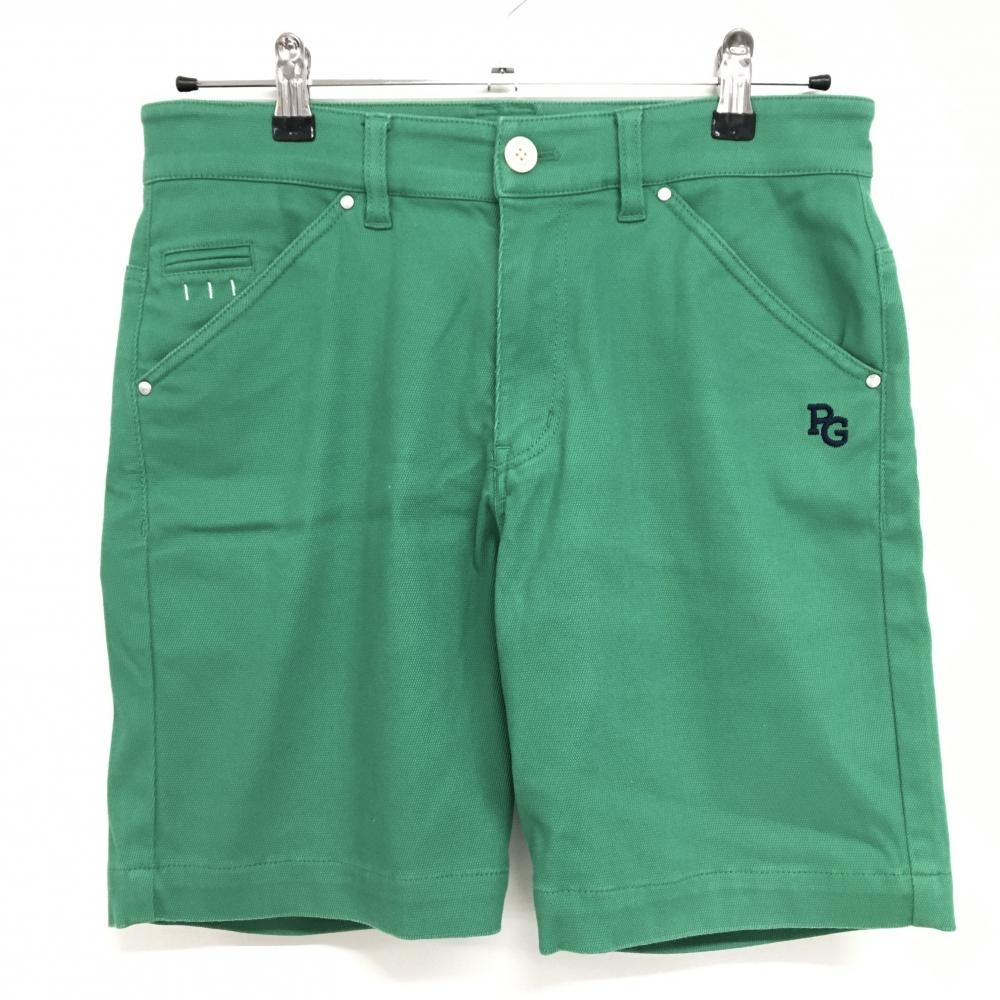 パーリーゲイツ ハーフパンツ グリーン ロゴネイビー ティー装着可 ストレッチ メンズ 3(S) ゴルフウェア PEARLY GATES