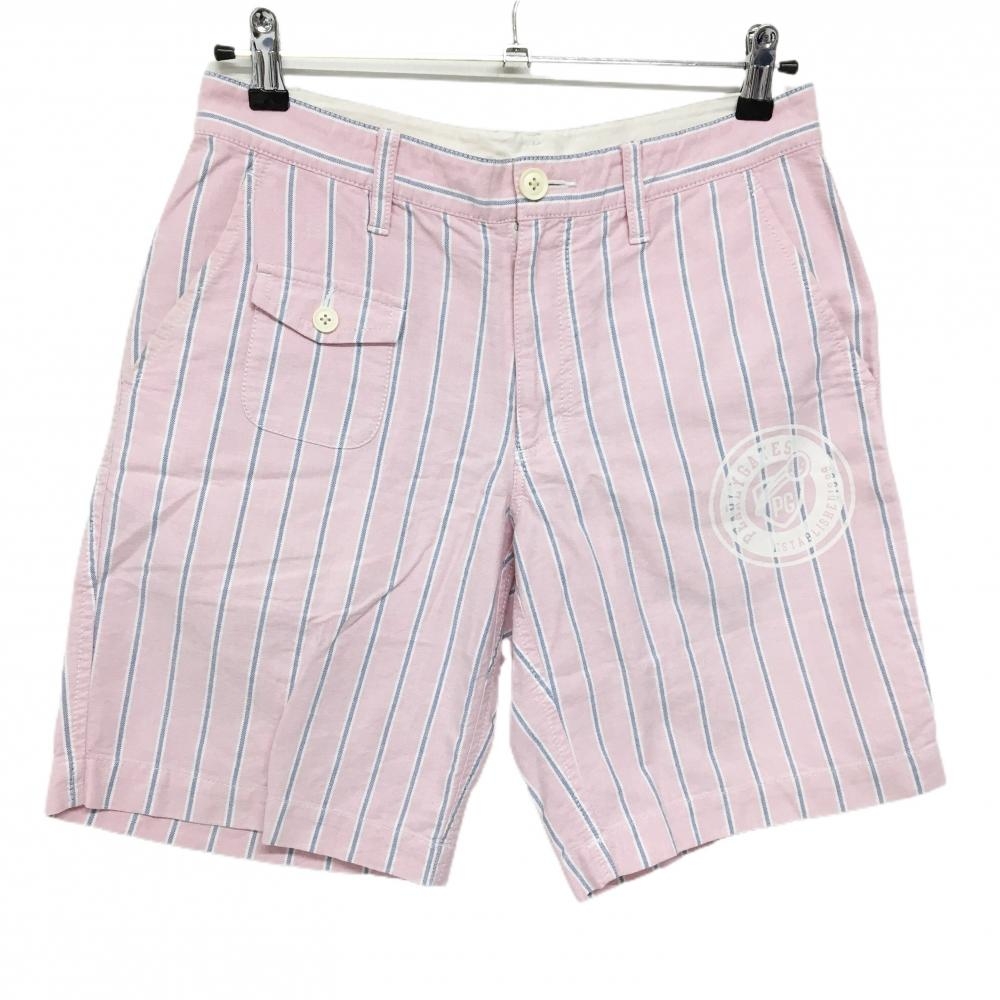 パーリーゲイツ ハーフパンツ ピンク×ネイビー×白 ストライプ コットン100％  メンズ 4(M) ゴルフウェア PEARLY GATES