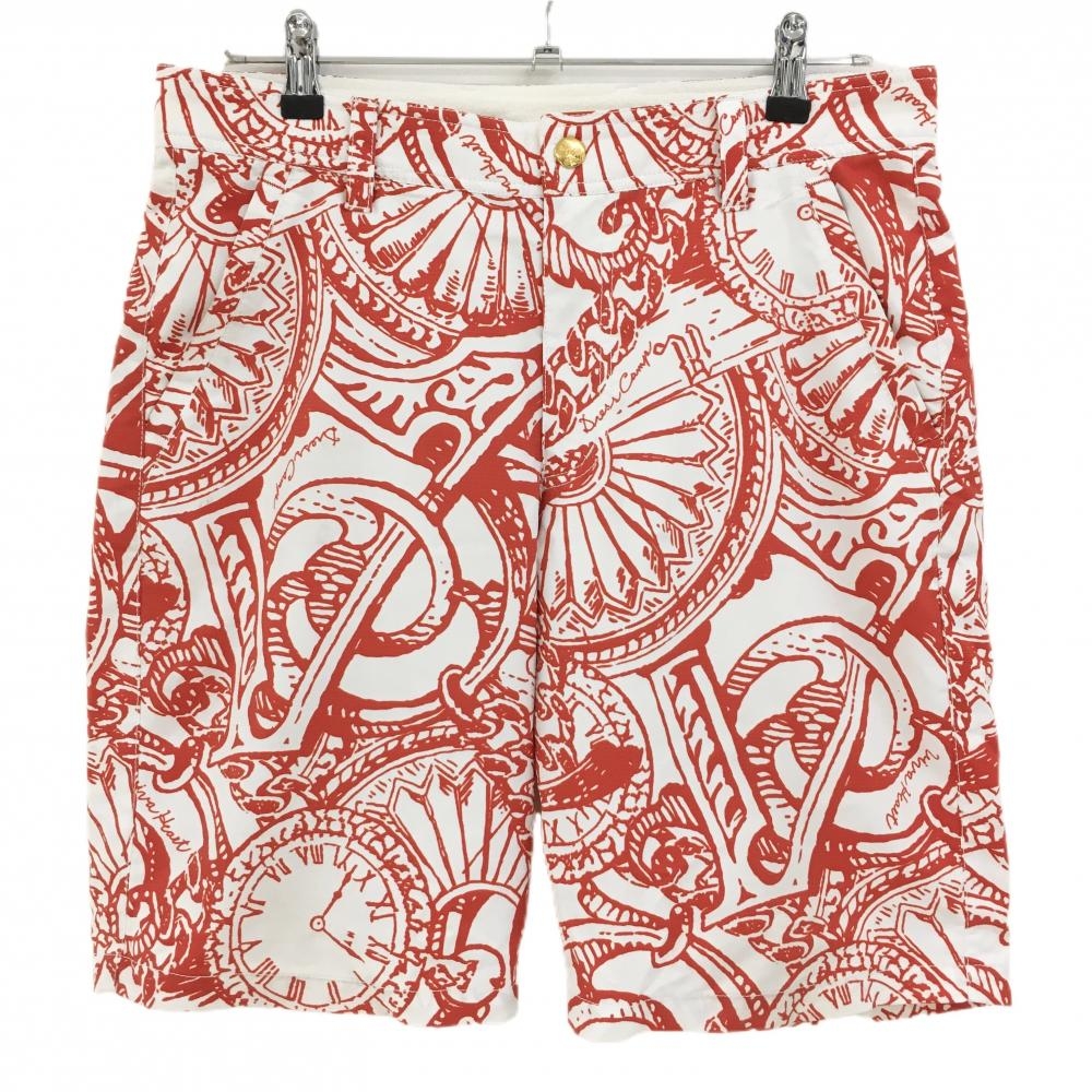 ビバハート ハーフパンツ 白×レッド 総柄 ストレッチ メンズ 82 ゴルフウェア VIVA HEART