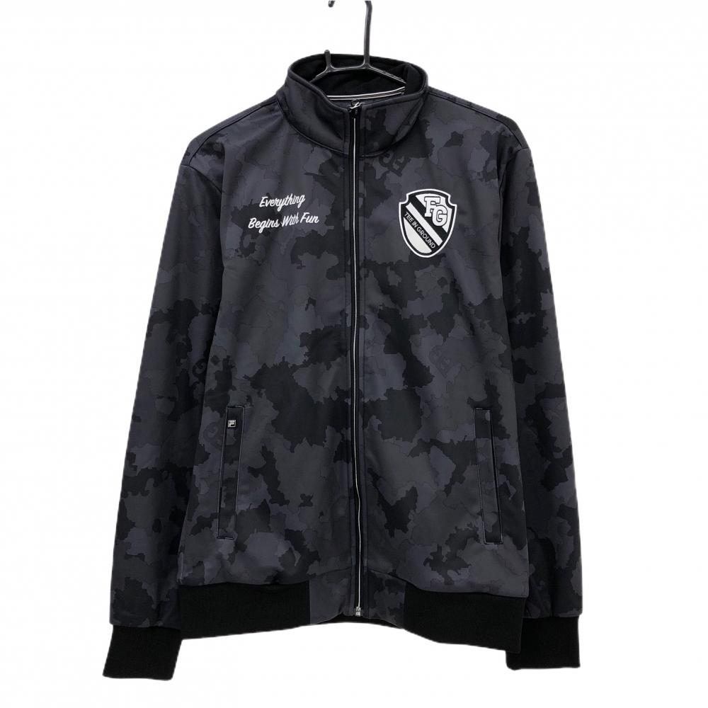 【新品】フィラゴルフ ジャケット ダークグレー カモフラ調 裏起毛 防風 防寒 メンズ L ゴルフウェア FILA GOLF