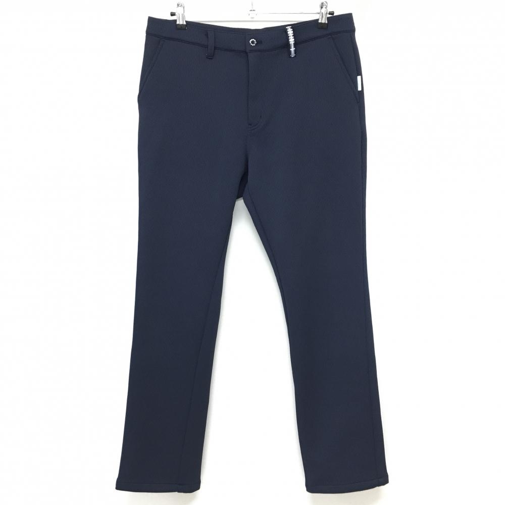 【美品】フィラゴルフ パンツ ネイビー 地模様 ロゴワッペン  メンズ XL ゴルフウェア FILA GOLF