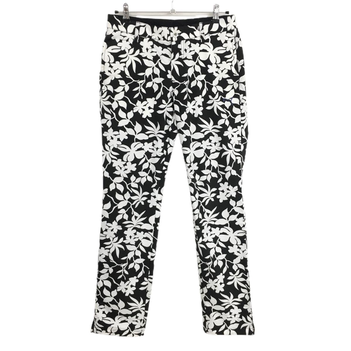 プーマ パンツ 黒×白 花柄 ロゴ刺しゅう  メンズ 79 ゴルフウェア PUMA