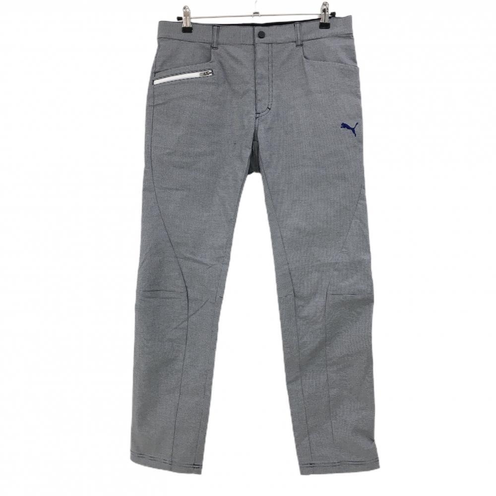 プーマ パンツ ダークネイビー×白 細目千鳥格子 ストレッチ メンズ XL ゴルフウェア 2023年モデル PUMA