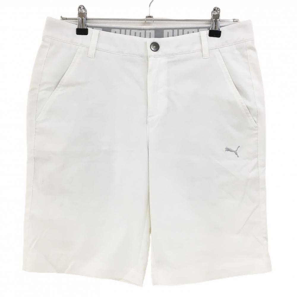プーマ ハーフパンツ 白 ロゴ刺しゅう ストレッチ メンズ L ゴルフウェア PUMA