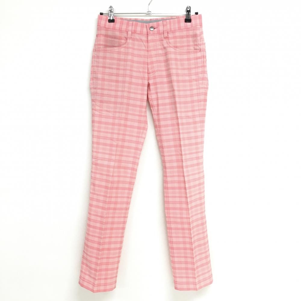 フットジョイ パンツ ピンク チェック 薄手 ストレッチ メンズ 28 ゴルフウェア FootJoy