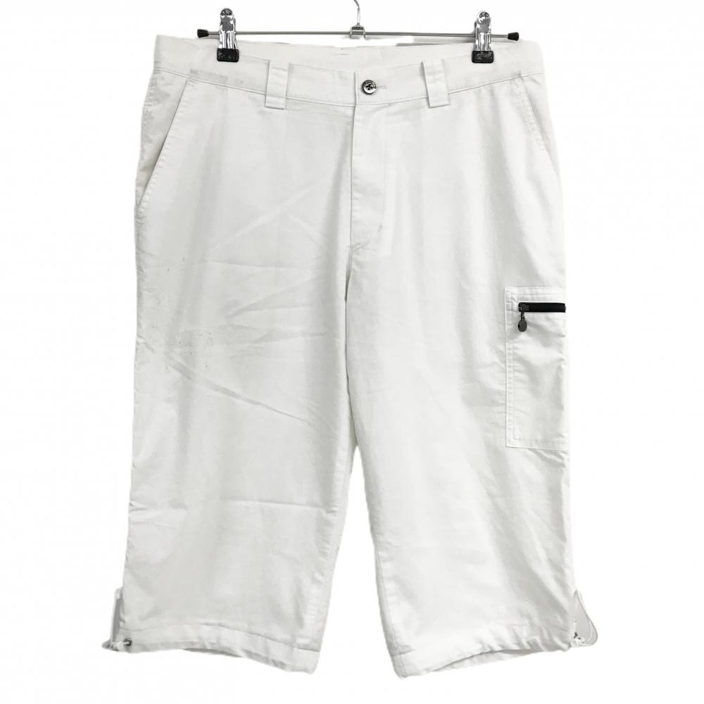 ブラックアンドホワイト ハーフパンツ 白 ストレッチ 膝下丈 メンズ 85 ゴルフウェア Black＆White