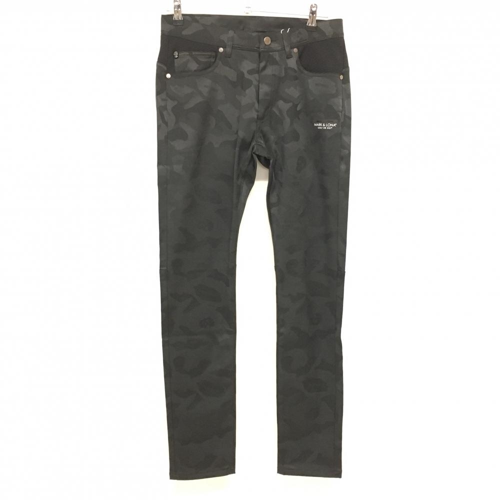 マークアンドロナ ショートパンツ 黒 スカル カモフラ織生地 迷彩 MARC