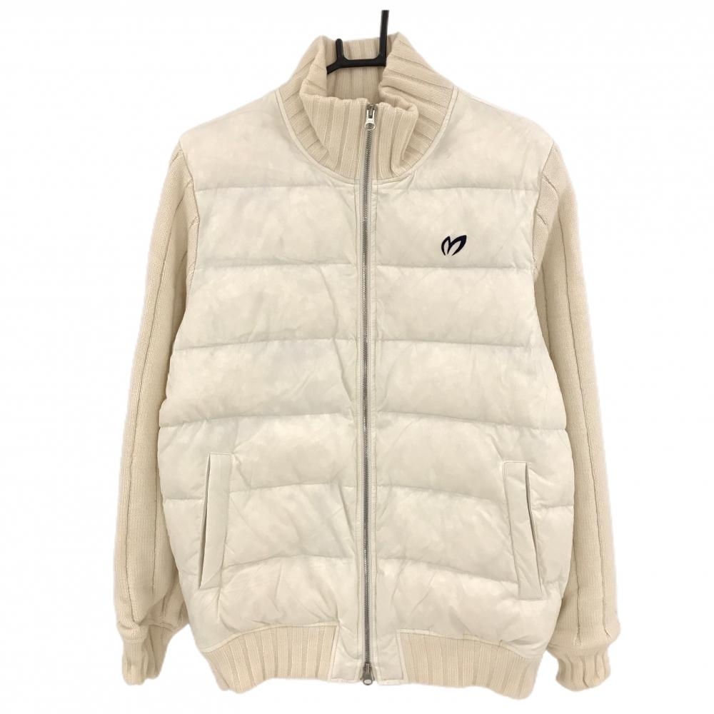 マスターバニー ダウンジャケット アイボリー 袖ニット メンズ 5(L) ゴルフウェア MASTER BUNNY EDITION