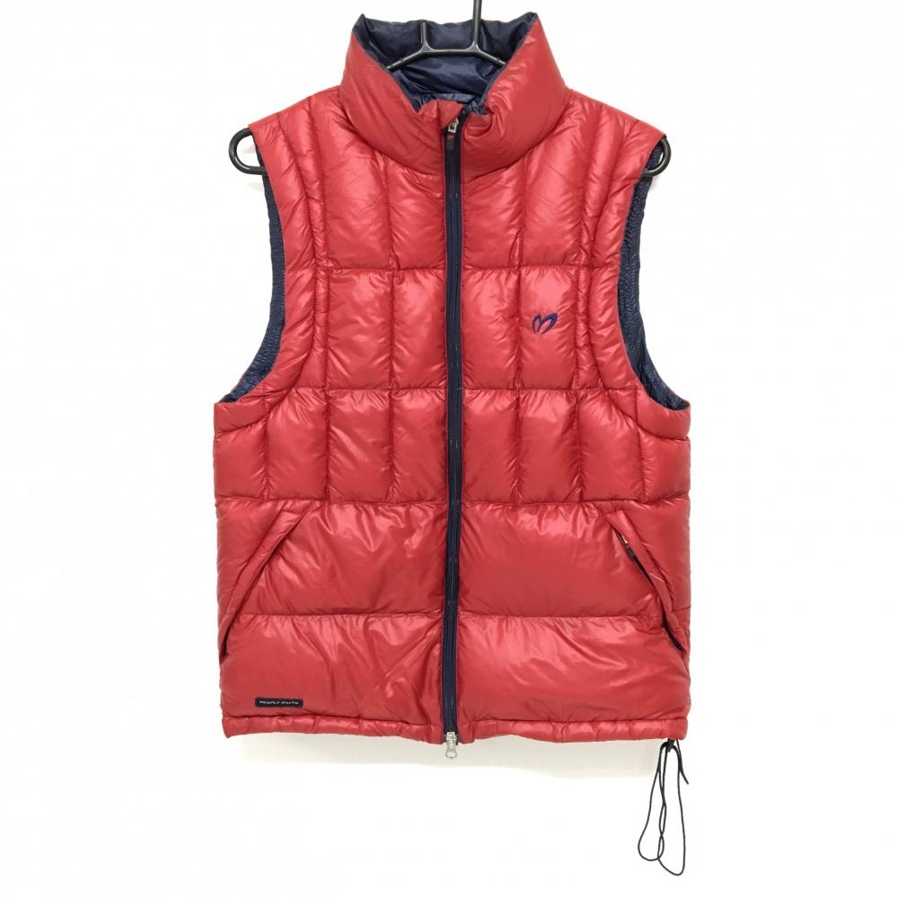 マスターバニー ダウンベスト レッド 格子地模様 軽量  メンズ 4(M) ゴルフウェア MASTER BUNNY EDITION