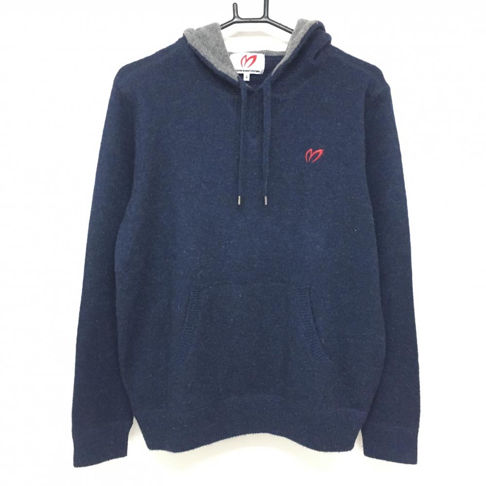 超美品】マスターバニー セーター グレー ロゴワッペンネイビー ウール