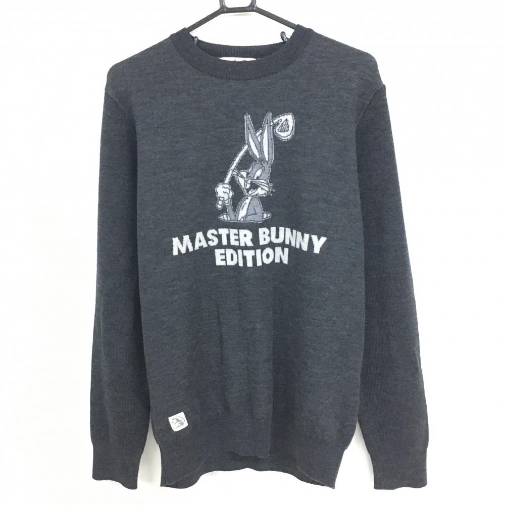 【超美品】マスターバニー×LOONEY TUNES セーター 杢グレー×白 メンズ 5(L) ゴルフウェア 2023年モデル MASTER BUNNY EDITION