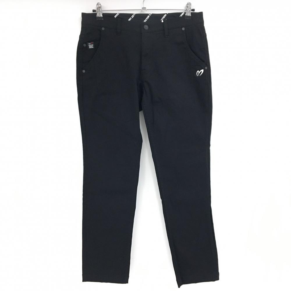 【新品】マスターバニー パンツ 黒 ストレッチ ロゴ白 メンズ 4(M) ゴルフウェア MASTER BUNNY EDITION