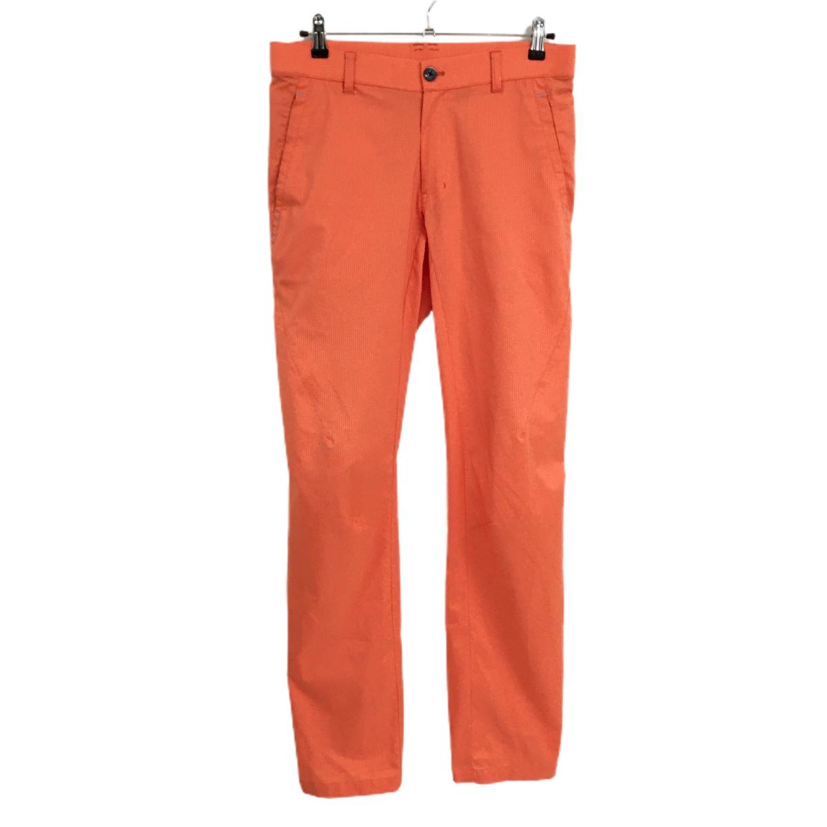 美品】パーリーゲイツ 中綿パンツ オレンジ×ライトイエロー ロゴ