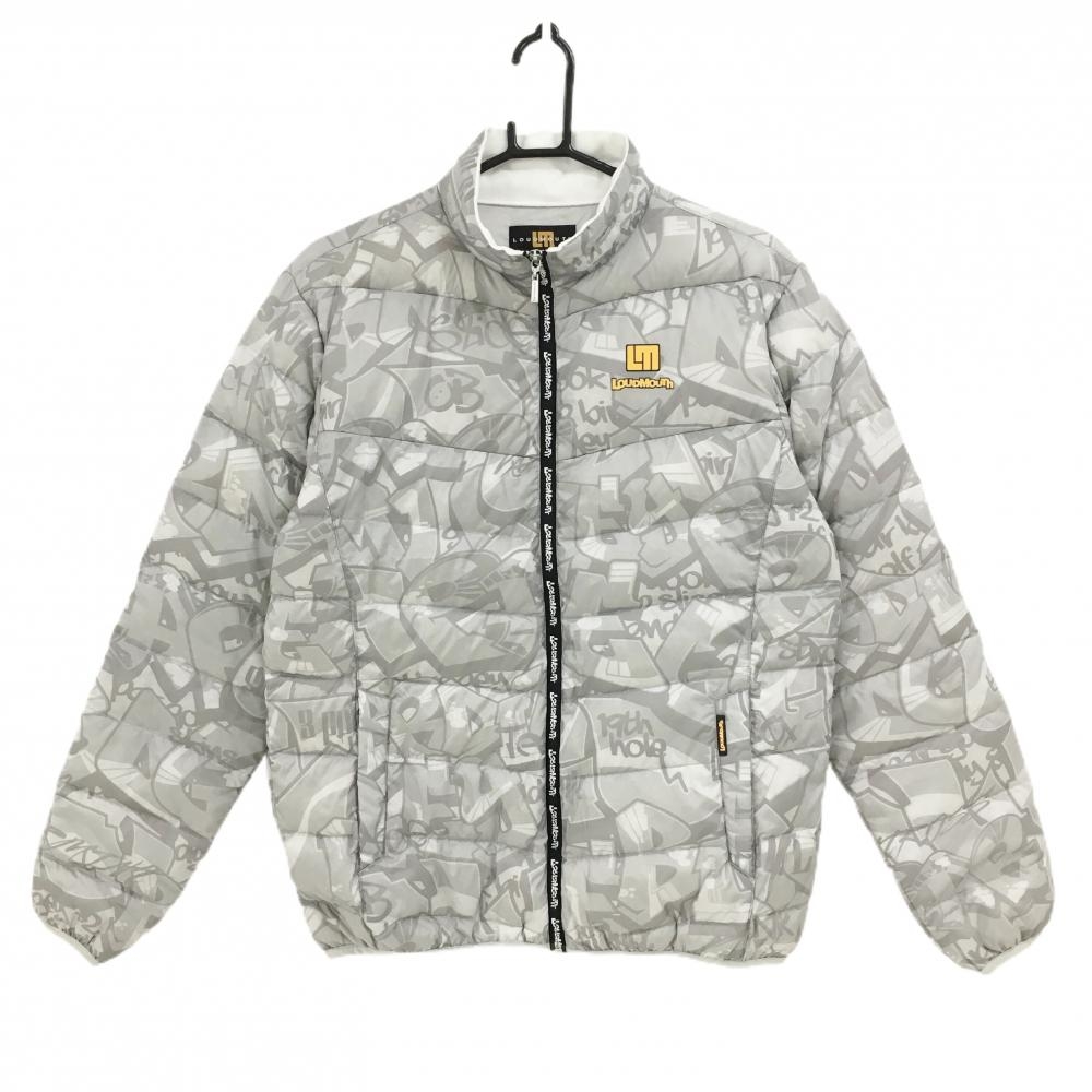 ラウドマウス ダウンジャケット グレー 総柄 メンズ L ゴルフウェア LOUDMOUTH