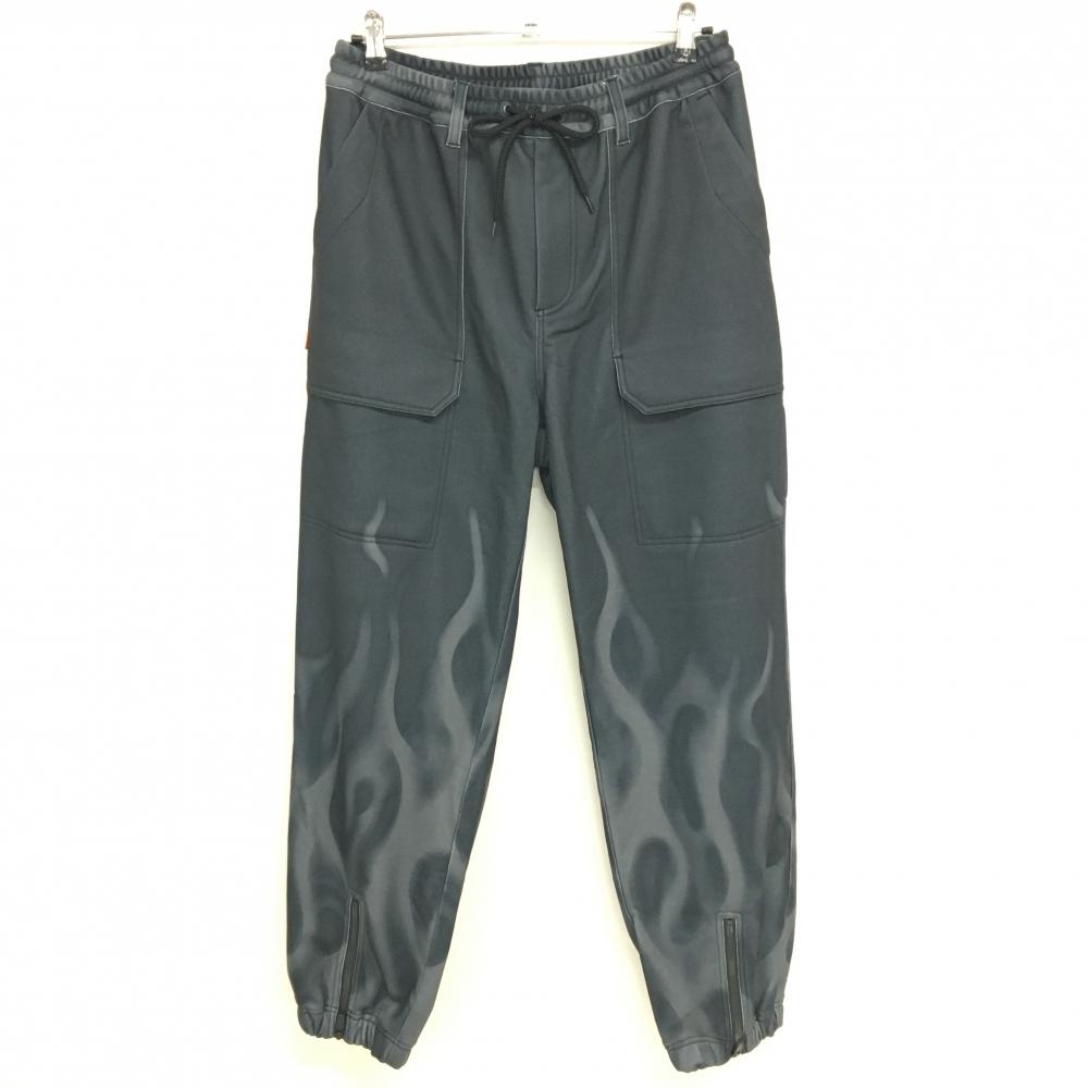 【超美品】ラッセルノ ジョガーパンツ 黒×グレー 裾総柄・ロゴ ウエストゴム  メンズ 5(L) ゴルフウェア 2023年モデル RUSSELUNO