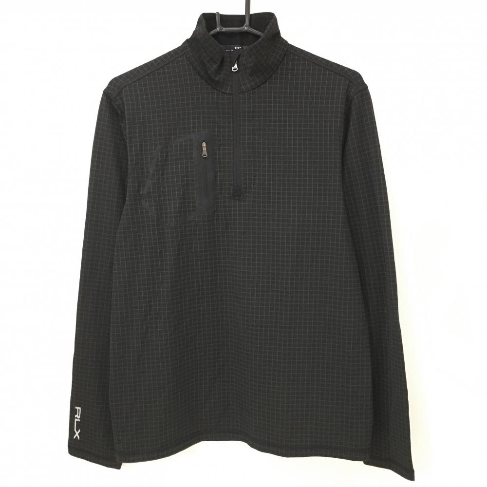 RLX ラルフローレン ハーフジップハイネックシャツ ロゴ ストレッチ 裏微起毛 RLX ラルフローレン ハーフジップハイネックシャツ ロゴ