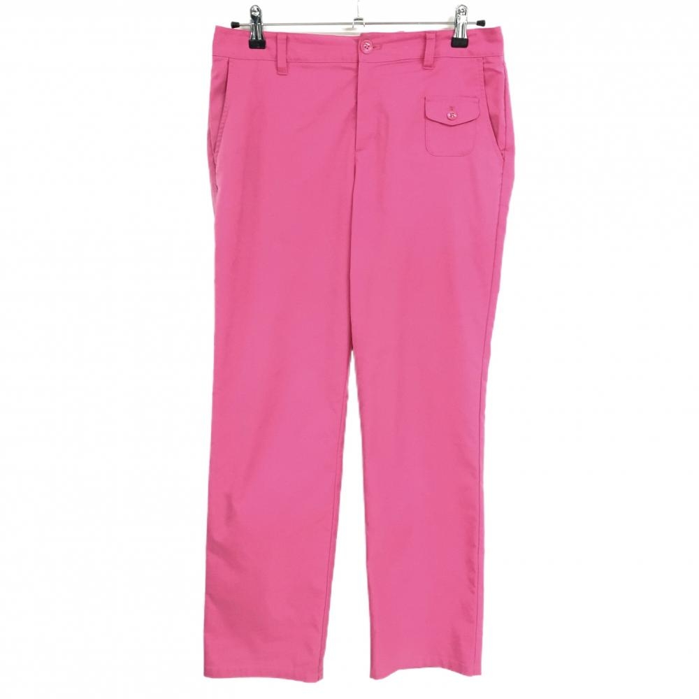 23区ゴルフ パンツ ピンク 地模様 ロゴ刺しゅう ストレッチ レディース 70 ゴルフウェア 23区