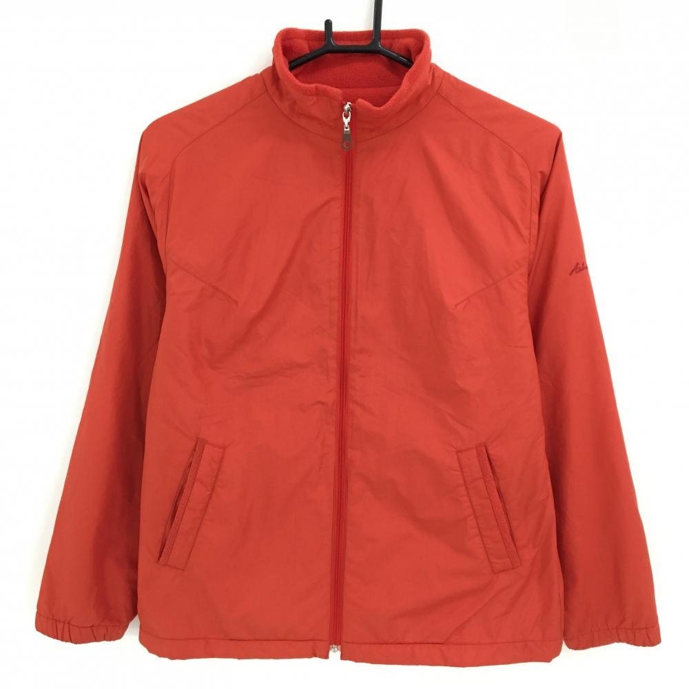 アシュワース ジャケット オレンジ 裏フリース 袖ロゴ刺しゅう 裾・袖口汚れ レディース M ゴルフウェア ASHWORTH