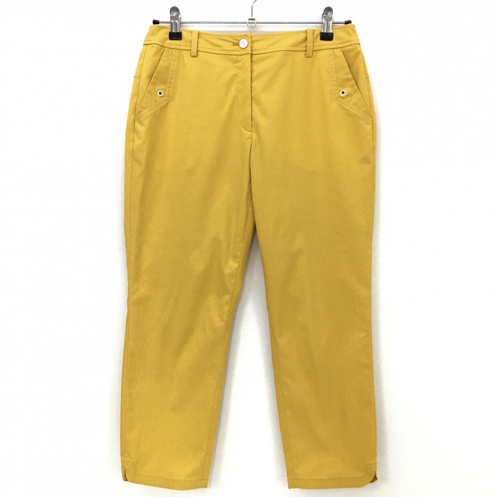 アダバット 七分丈パンツ イエロー系 ステッチ白 バックロゴ  レディース 40(L) ゴルフウェア adabat