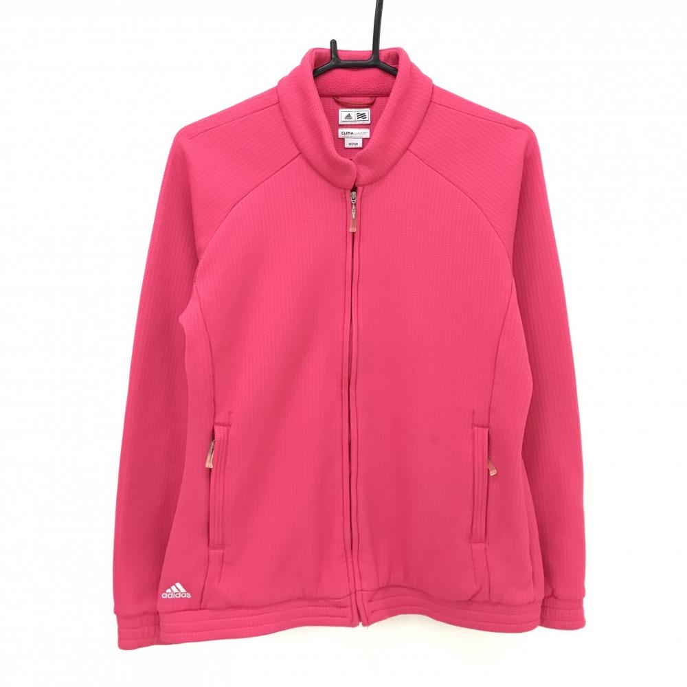 アディダス ジャケット ピンク 格子柄 裏微起毛 レディース OT/XG ゴルフウェア adidas