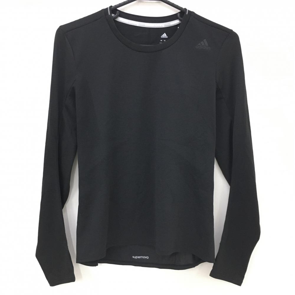 【新品】アディダス インナーシャツ 黒 クリマライト ストレッチ Uネック サムホール レディース M ゴルフウェア adidas