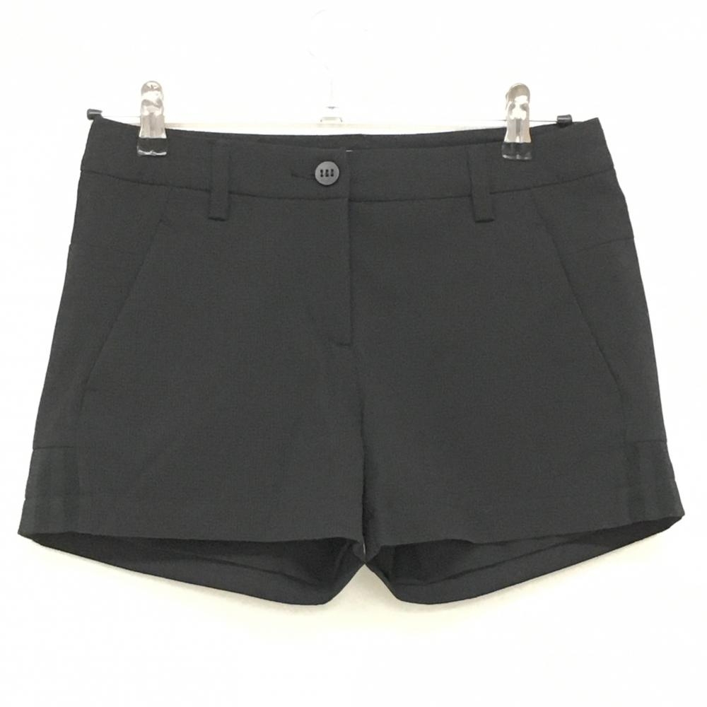 【超美品】アディダス ショートパンツ 黒 織生地 裾一部メッシュ ストレッチ 裏地付 レディース M ゴルフウェア adidas 画像