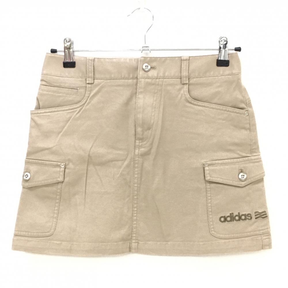 アディダス スカート ベージュ 織生地 ポケット複数 レディース M/M ゴルフウェア adidas 画像