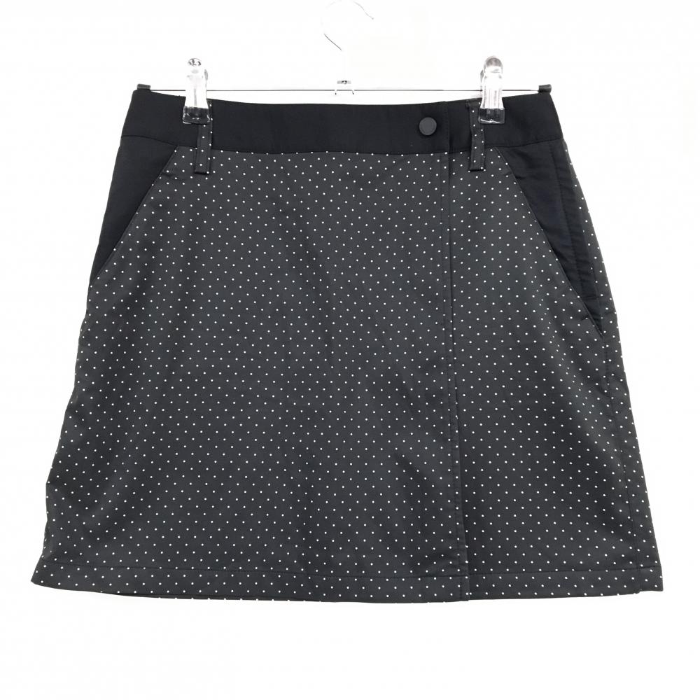 【超美品】アディダス スカート 黒×白 ドット 蓄熱裏地 レディース M/M ゴルフウェア adidas
