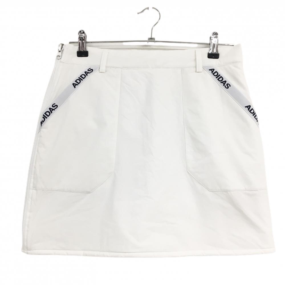 アディダス リバーシブルスカート 白×黒 裏ボア ポケット口ロゴ レディース L/G ゴルフウェア adidas
