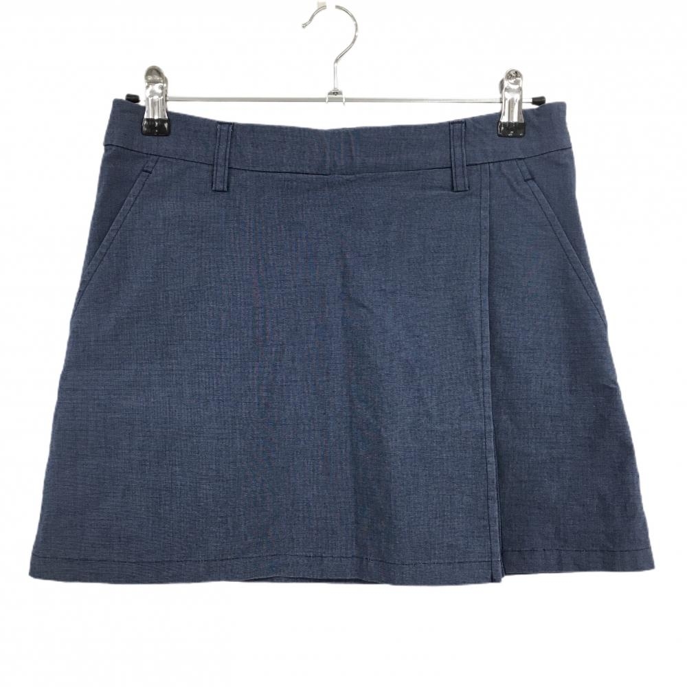 【超美品】アディダス スカート 杢ネイビー 一部メッシュ 内側インナーパンツ レディース L ゴルフウェア adidas