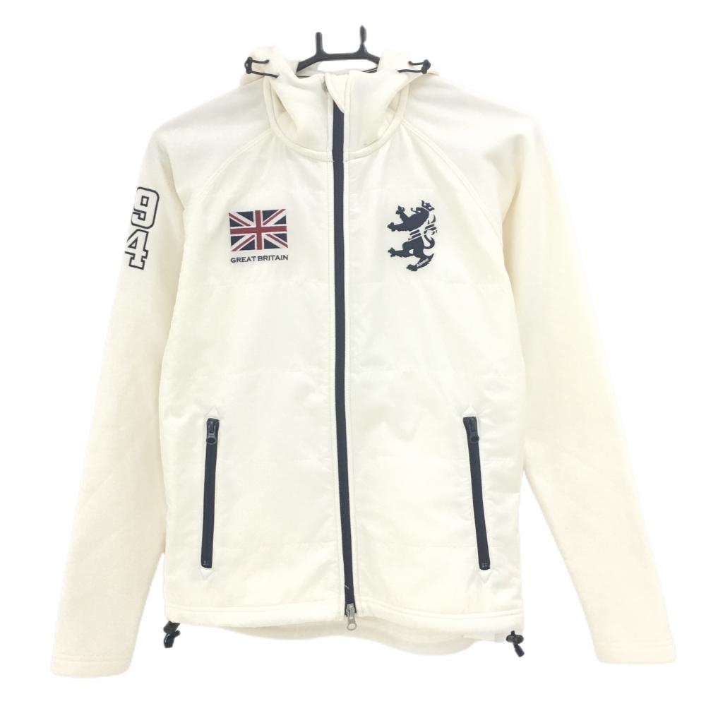 【新品】アドミラル 切替ジップパーカー 白×ネイビー 裏起毛  レディース M ゴルフウェア Admiral