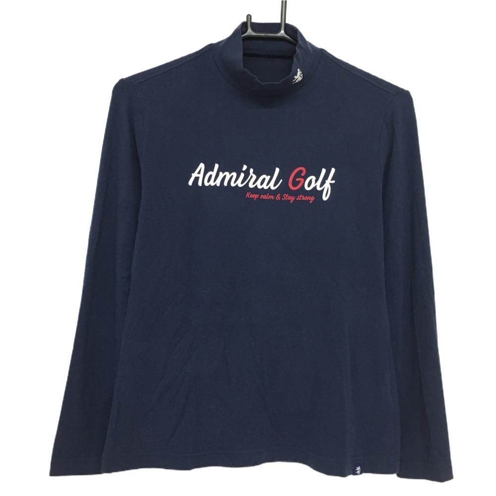 アドミラル 長袖ハイネックシャツ ネイビー 微起毛 ストレッチ インナー レディース M ゴルフウェア Admiral