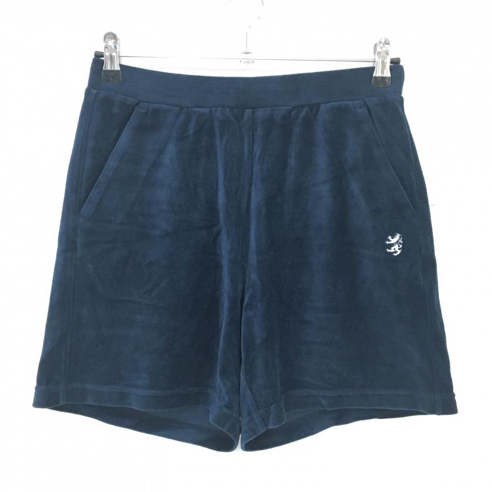 【超美品】アドミラル ショートパンツ ネイビー ベロア ストレッチ ウエストゴム レディース M ゴルフウェア Admiral